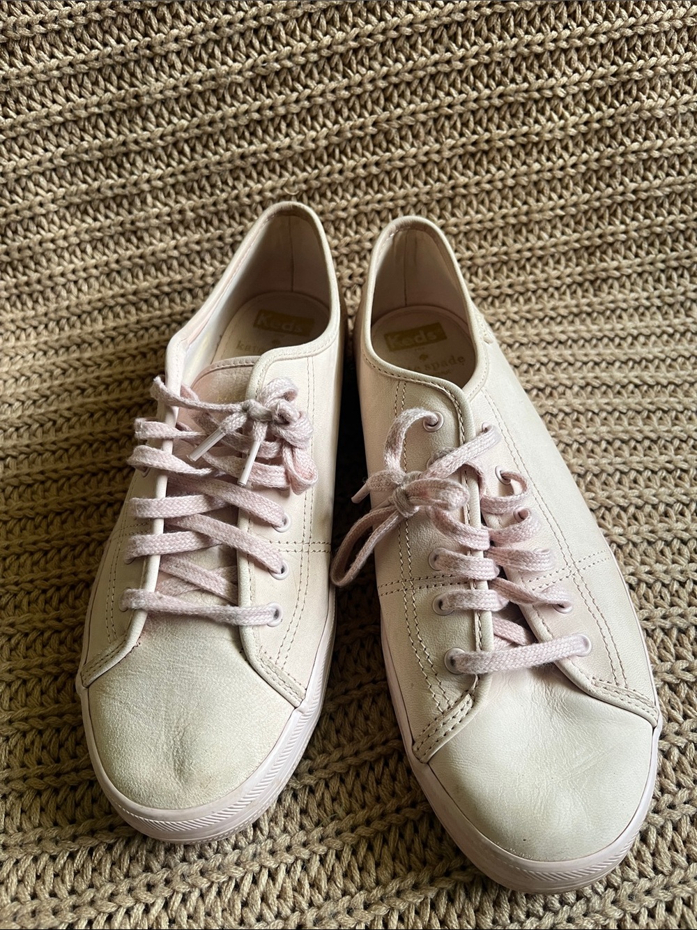 Keds Kate Spade Women's Pale Pink Leather Low-Top Sneakers
